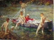 Henry Scott Tuke Ruby, gold and malachite oil on canvas